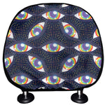 LGBT Pride Rainbow Eyes Pattern Print Car Headrest Covers