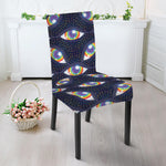 LGBT Pride Rainbow Eyes Pattern Print Dining Chair Slipcover