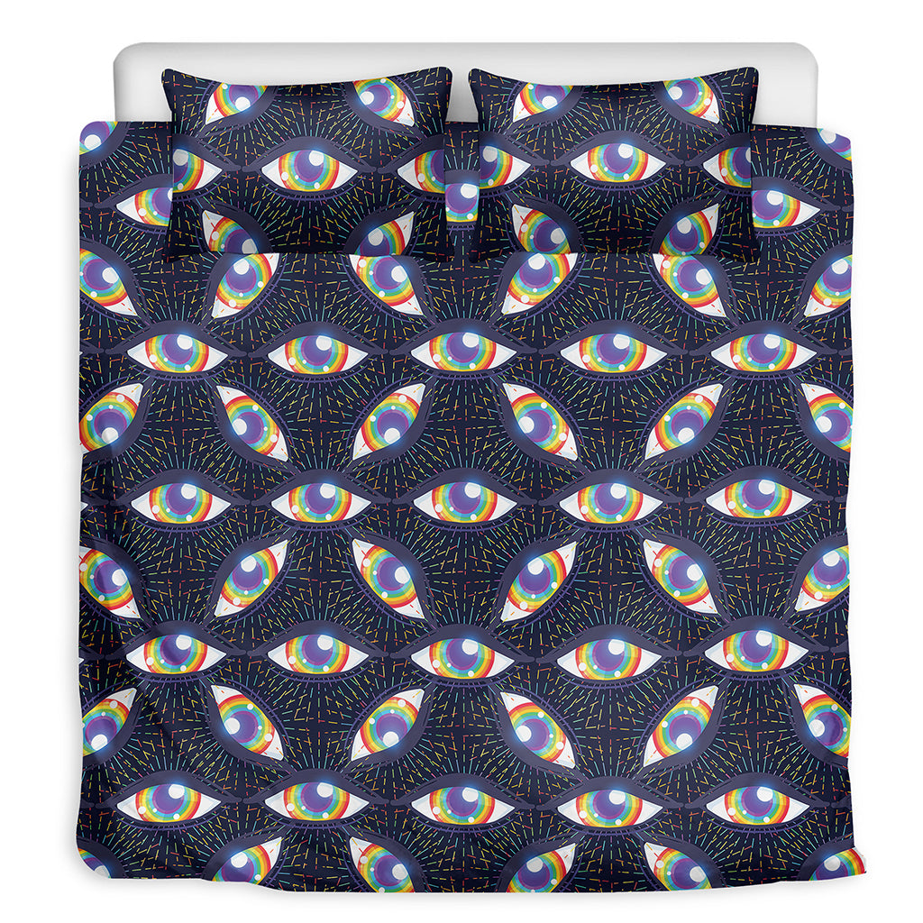 LGBT Pride Rainbow Eyes Pattern Print Duvet Cover Bedding Set