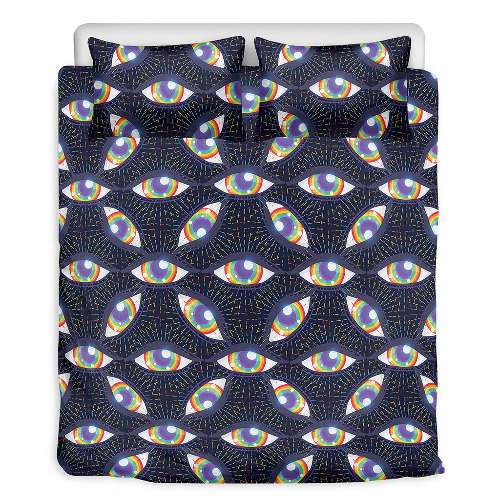 LGBT Pride Rainbow Eyes Pattern Print Duvet Cover Bedding Set