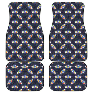 LGBT Pride Rainbow Eyes Pattern Print Front and Back Car Floor Mats