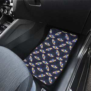 LGBT Pride Rainbow Eyes Pattern Print Front and Back Car Floor Mats