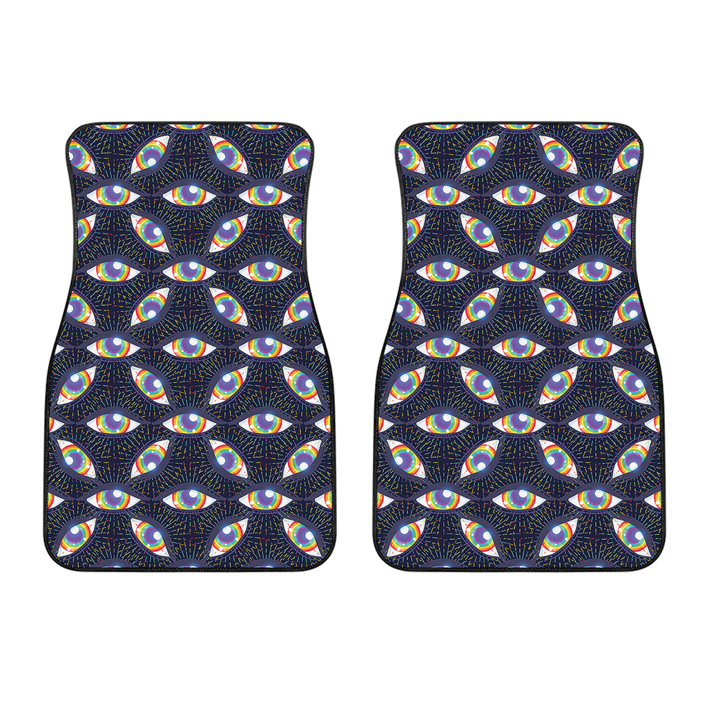 LGBT Pride Rainbow Eyes Pattern Print Front Car Floor Mats