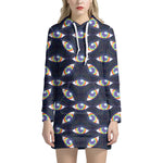 LGBT Pride Rainbow Eyes Pattern Print Hoodie Dress