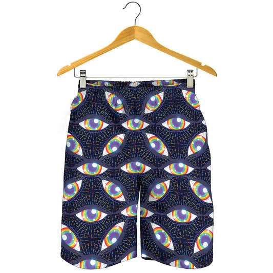 LGBT Pride Rainbow Eyes Pattern Print Men's Shorts