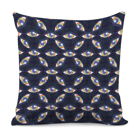 LGBT Pride Rainbow Eyes Pattern Print Pillow Cover