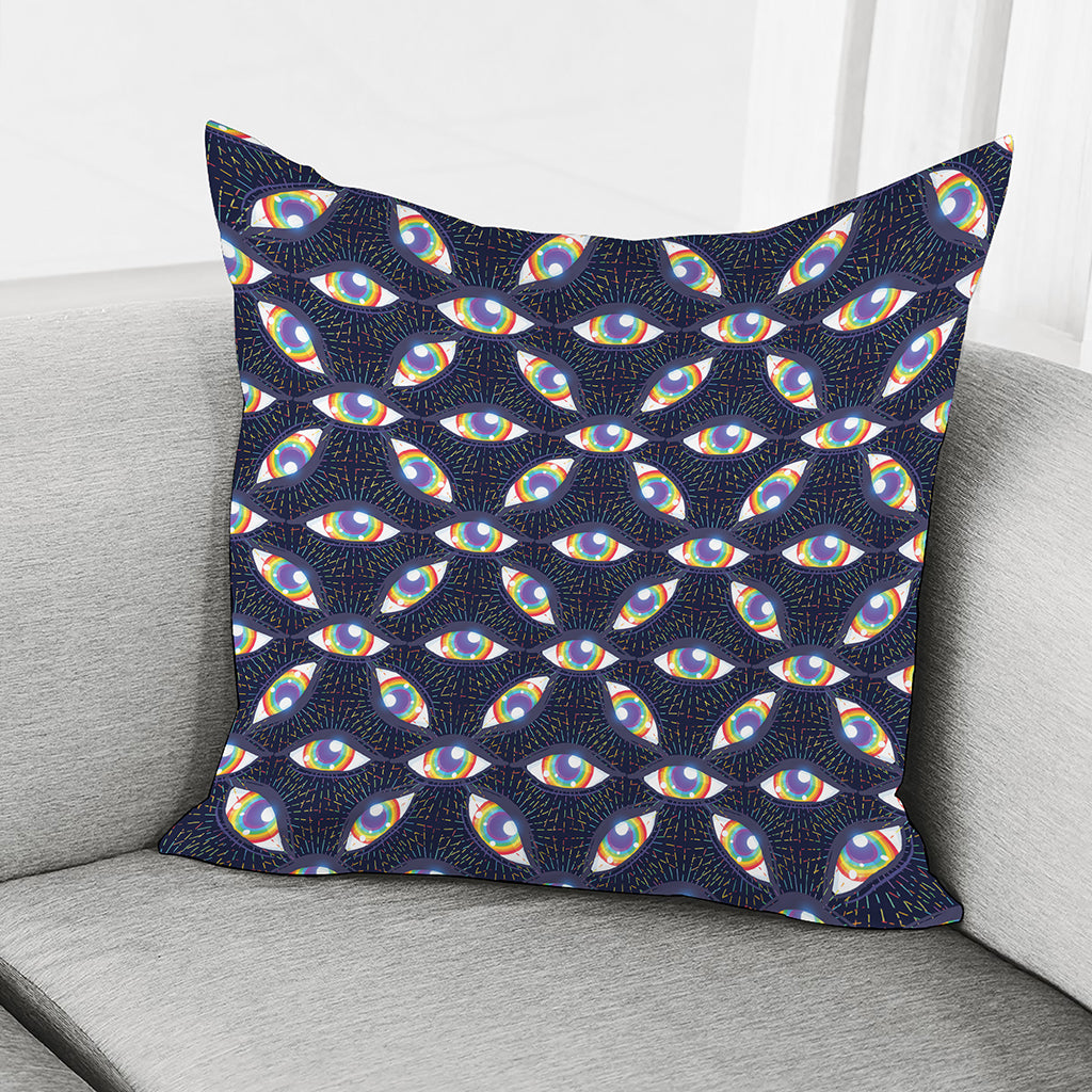 LGBT Pride Rainbow Eyes Pattern Print Pillow Cover