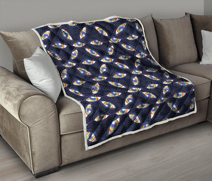 LGBT Pride Rainbow Eyes Pattern Print Quilt