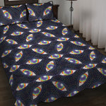 LGBT Pride Rainbow Eyes Pattern Print Quilt Bed Set