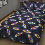 LGBT Pride Rainbow Eyes Pattern Print Quilt Bed Set