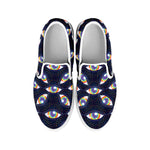 LGBT Pride Rainbow Eyes Pattern Print White Slip On Shoes