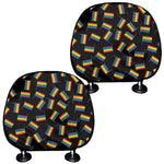 LGBT Pride Rainbow Flag Pattern Print Car Headrest Covers