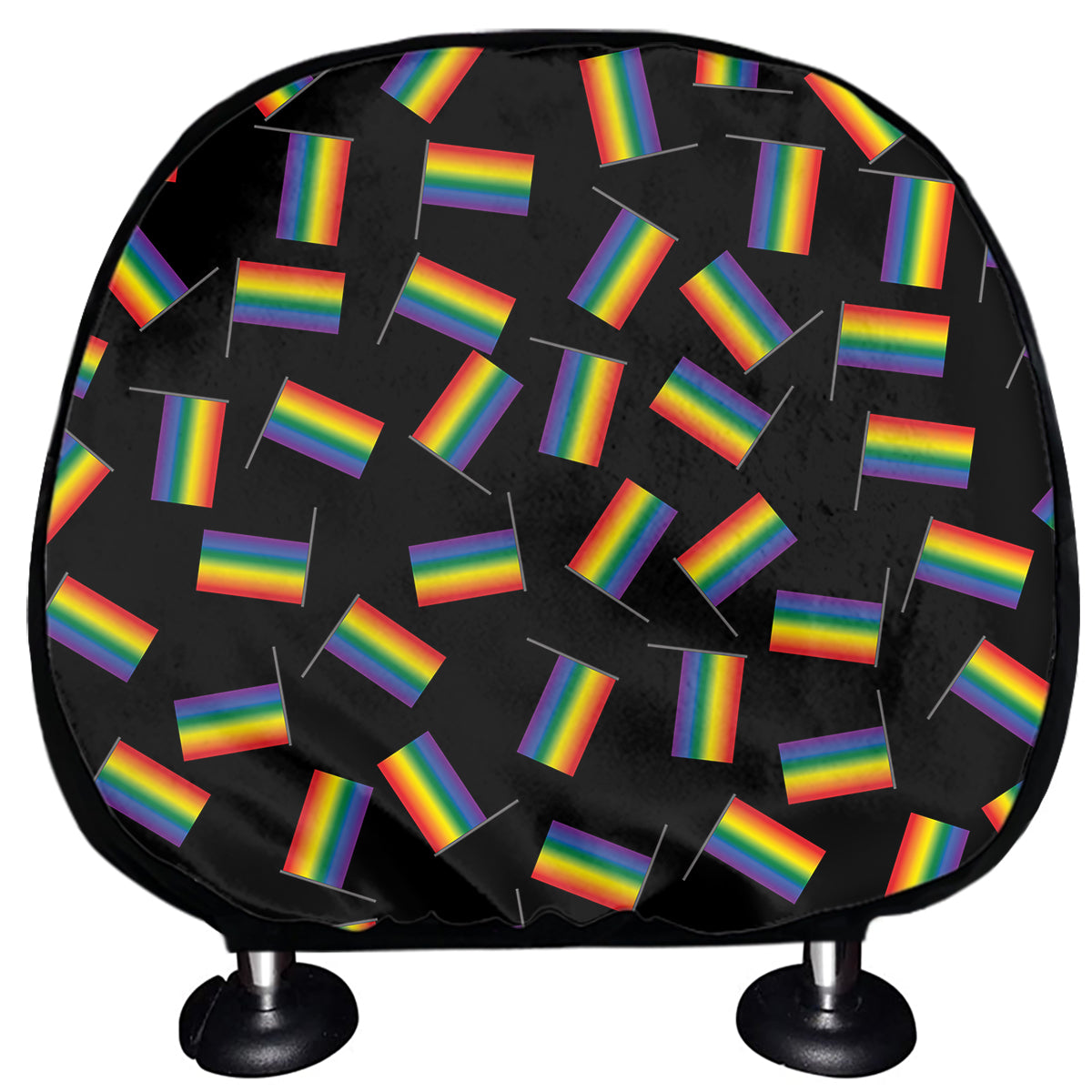 LGBT Pride Rainbow Flag Pattern Print Car Headrest Covers
