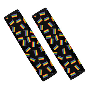 LGBT Pride Rainbow Flag Pattern Print Car Seat Belt Covers