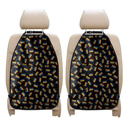 LGBT Pride Rainbow Flag Pattern Print Car Seat Organizers