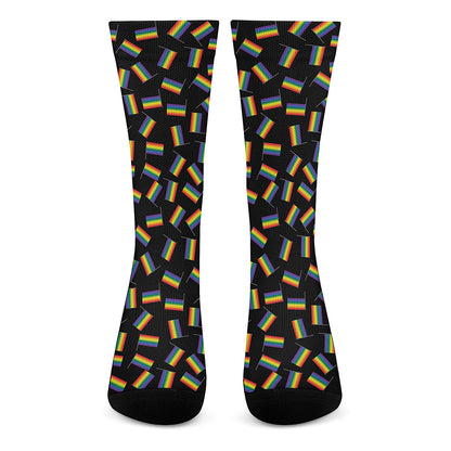 LGBT Pride Rainbow Flag Pattern Print Crew Socks