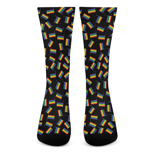 LGBT Pride Rainbow Flag Pattern Print Crew Socks