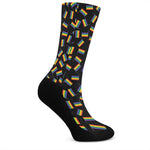 LGBT Pride Rainbow Flag Pattern Print Crew Socks