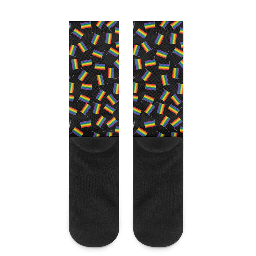 LGBT Pride Rainbow Flag Pattern Print Crew Socks