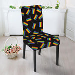 LGBT Pride Rainbow Flag Pattern Print Dining Chair Slipcover