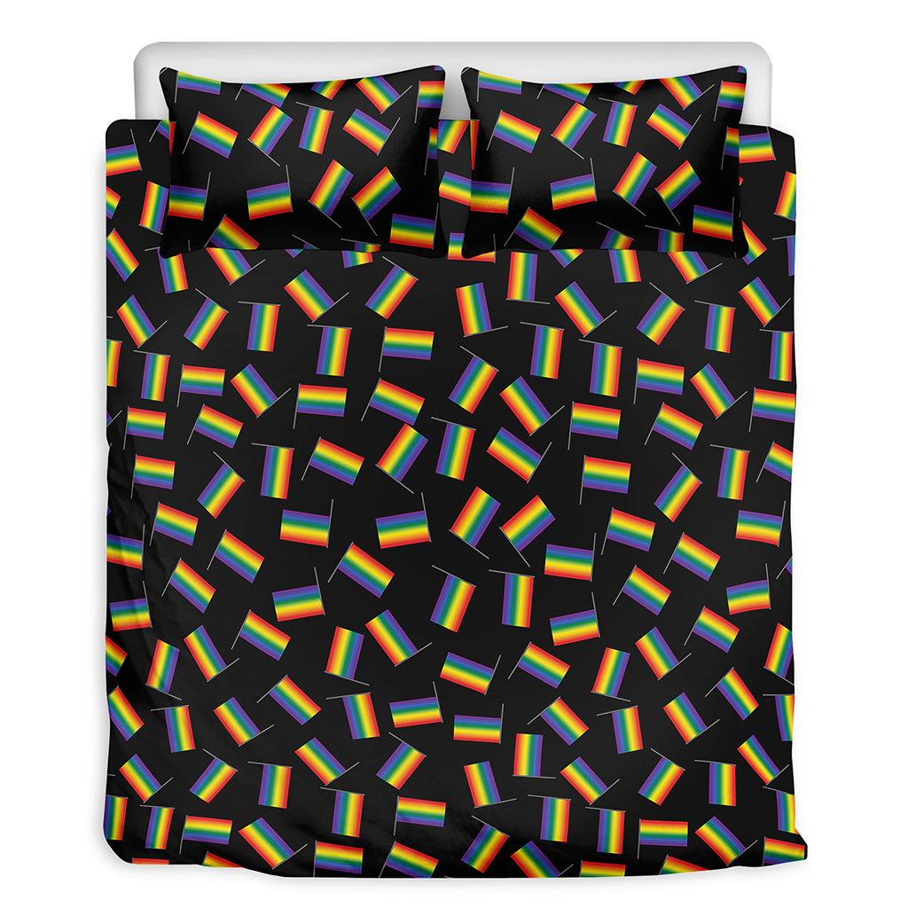 LGBT Pride Rainbow Flag Pattern Print Duvet Cover Bedding Set