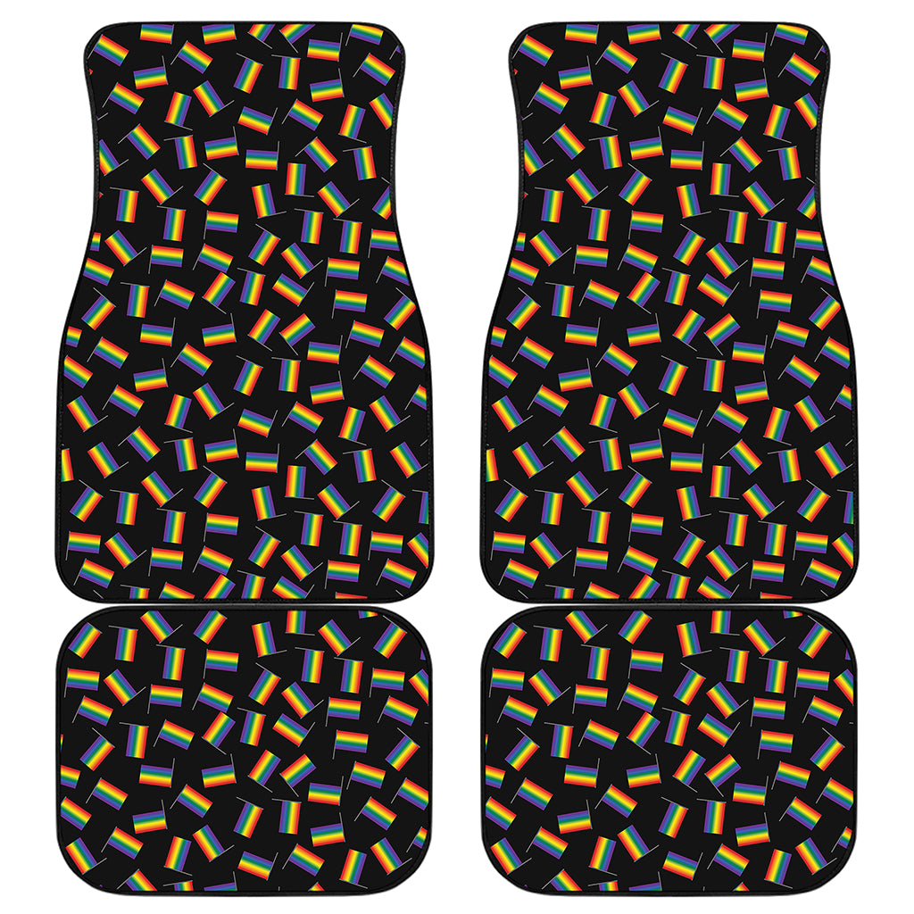 LGBT Pride Rainbow Flag Pattern Print Front and Back Car Floor Mats