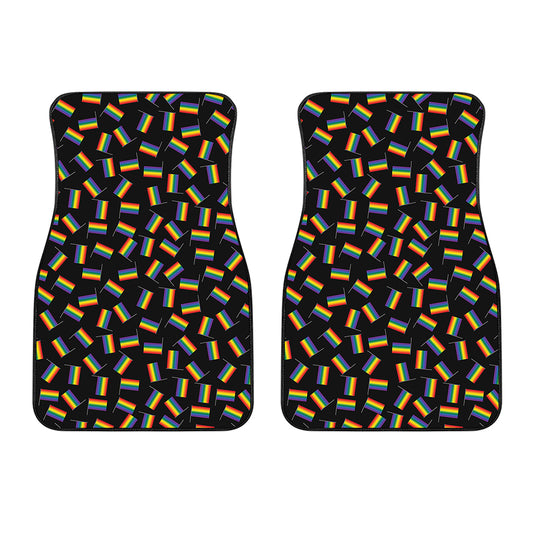 LGBT Pride Rainbow Flag Pattern Print Front Car Floor Mats