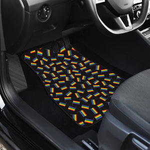 LGBT Pride Rainbow Flag Pattern Print Front Car Floor Mats