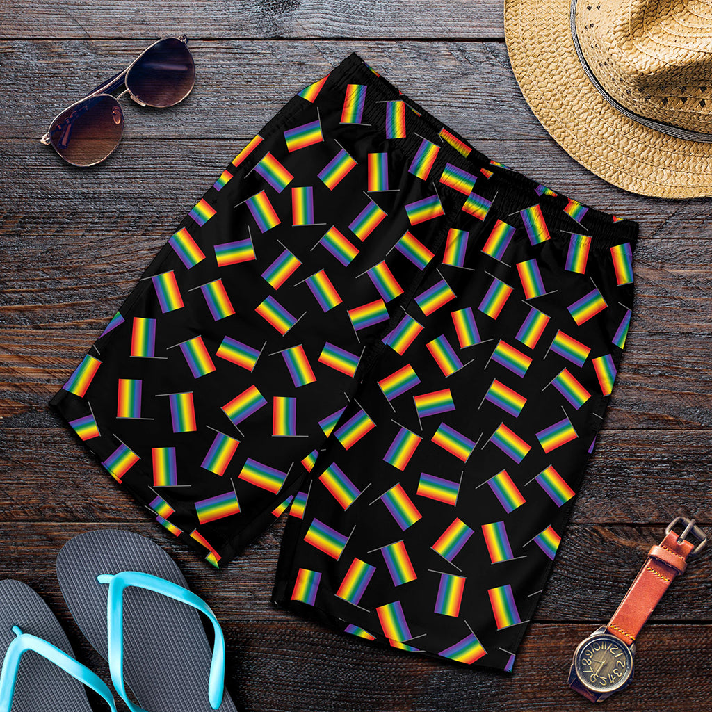 LGBT Pride Rainbow Flag Pattern Print Men's Shorts