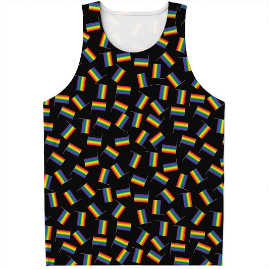 LGBT Pride Rainbow Flag Pattern Print Men's Tank Top