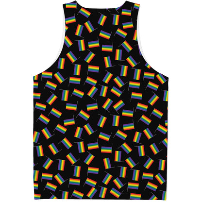 LGBT Pride Rainbow Flag Pattern Print Men's Tank Top