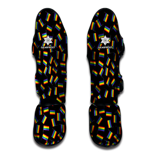 LGBT Pride Rainbow Flag Pattern Print Muay Thai Shin Guard