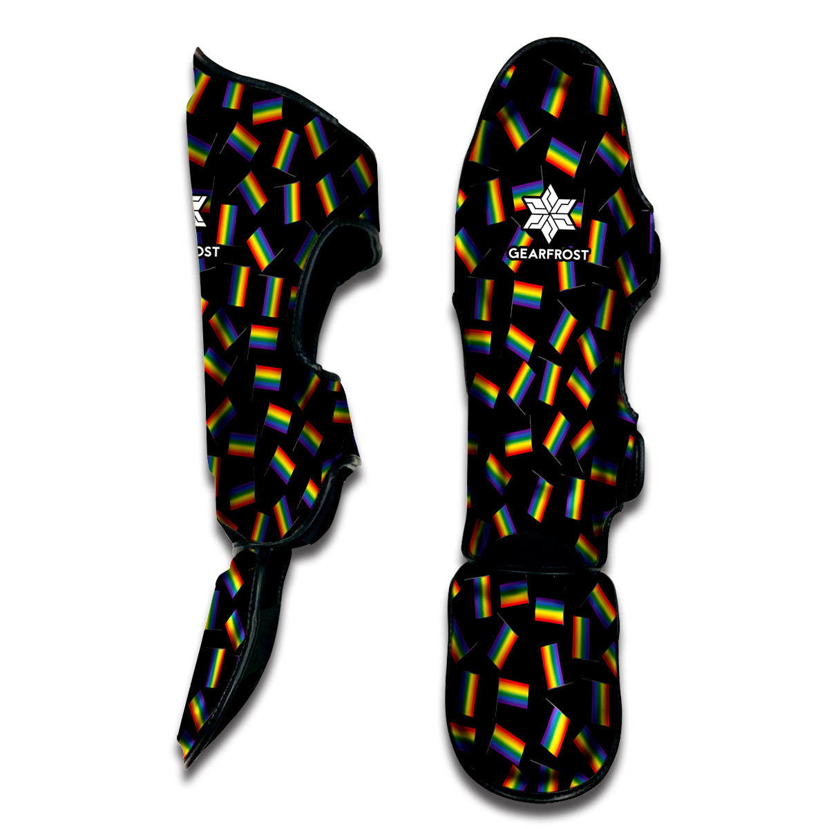 LGBT Pride Rainbow Flag Pattern Print Muay Thai Shin Guard
