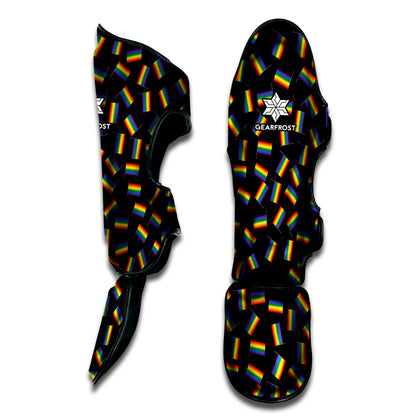 LGBT Pride Rainbow Flag Pattern Print Muay Thai Shin Guard