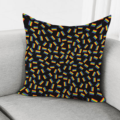 LGBT Pride Rainbow Flag Pattern Print Pillow Cover