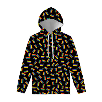 LGBT Pride Rainbow Flag Pattern Print Pullover Hoodie