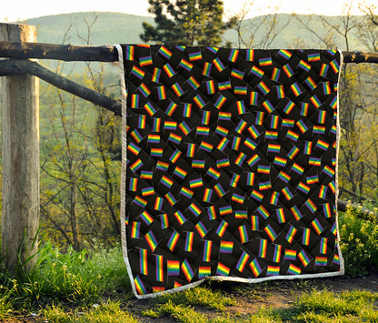 LGBT Pride Rainbow Flag Pattern Print Quilt