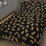 LGBT Pride Rainbow Flag Pattern Print Quilt Bed Set