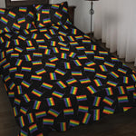 LGBT Pride Rainbow Flag Pattern Print Quilt Bed Set