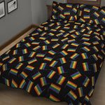 LGBT Pride Rainbow Flag Pattern Print Quilt Bed Set