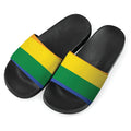 LGBT Pride Rainbow Flag Print Black Slide Sandals