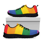 LGBT Pride Rainbow Flag Print Black Running Shoes