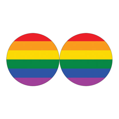 LGBT Pride Rainbow Flag Print Car Coasters