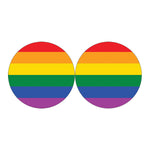 LGBT Pride Rainbow Flag Print Car Coasters