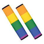LGBT Pride Rainbow Flag Print Car Seat Belt Covers