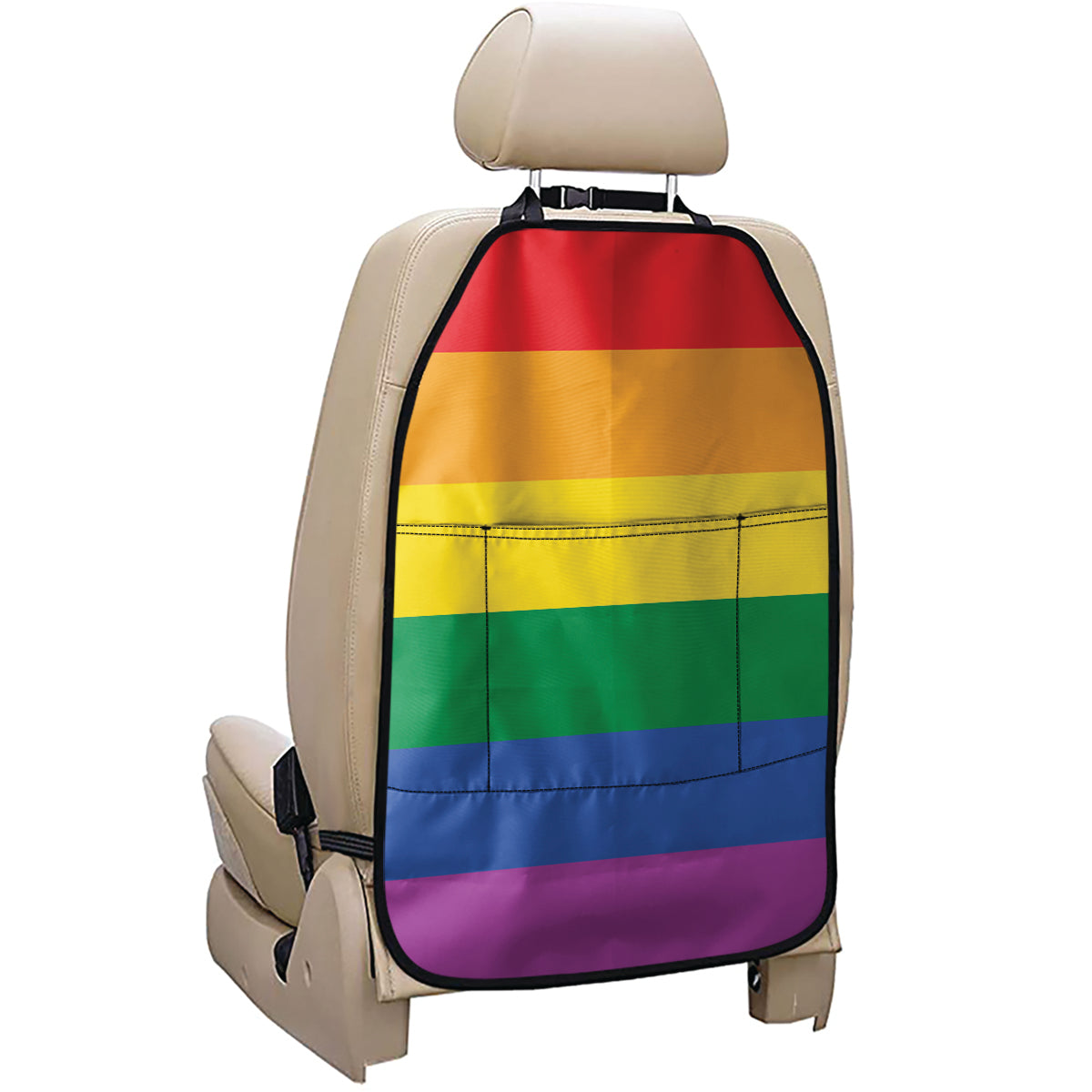 LGBT Pride Rainbow Flag Print Car Seat Organizers