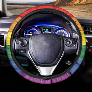 LGBT Pride Rainbow Flag Print Car Steering Wheel Cover