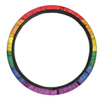 LGBT Pride Rainbow Flag Print Car Steering Wheel Cover