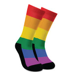 LGBT Pride Rainbow Flag Print Crew Socks