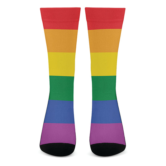 LGBT Pride Rainbow Flag Print Crew Socks
